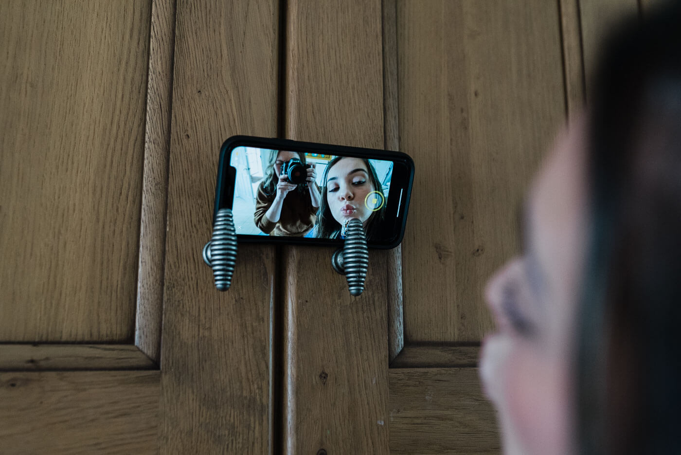 mother and daughter selfie